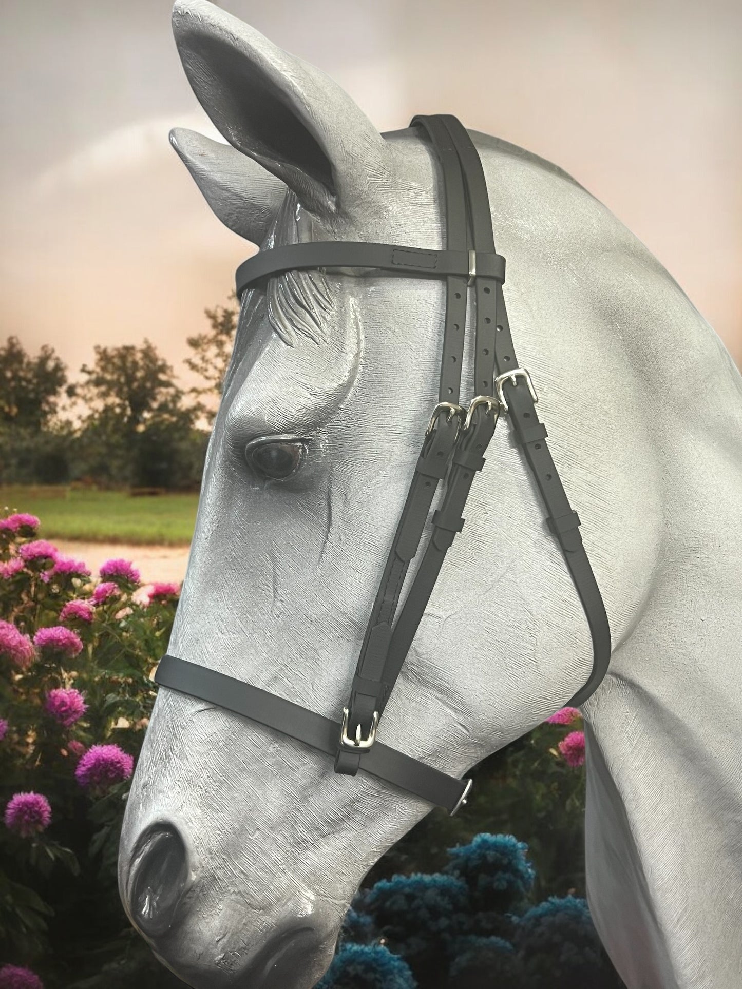 Showing Bridle, Hinterland Bridle, Biothane bridle, traditional English bridle, bridle, biothane showing bridle, hunter bridle, inhand bridle, cavesson bridle, show bridle, biothane show bridle, plain bridle, biothane plain bridle