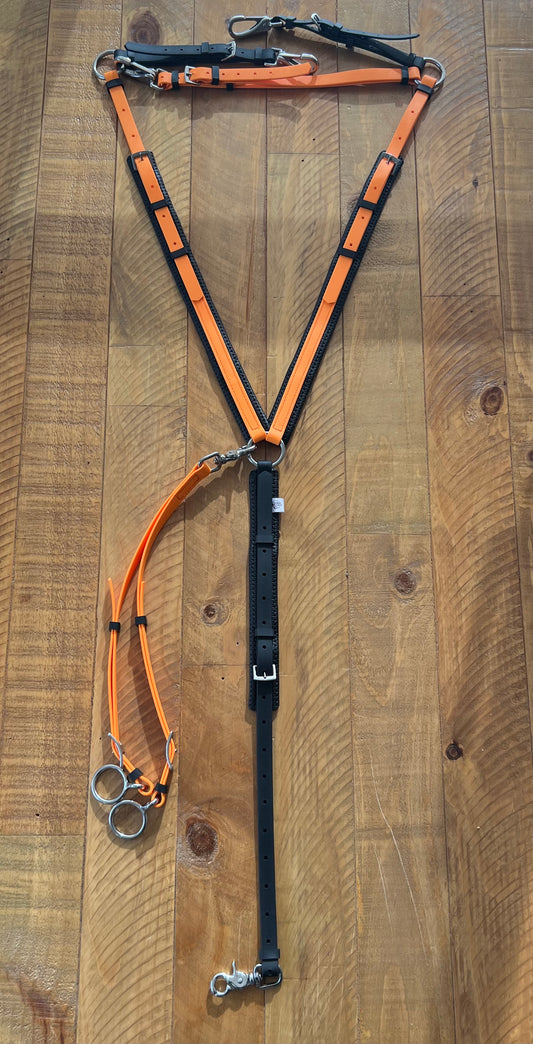 Martingale / Rings - Pastel Orange ( Breastplate not included)